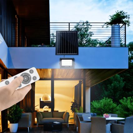 Aigostar - LED Ściemnialny naświetlacz solarny LED/100W/3,4V IP65 + zdalne sterowanie