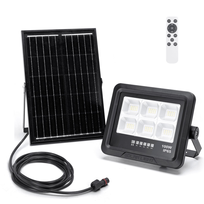 Aigostar - LED Ściemnialny naświetlacz solarny LED/100W/3,4V IP65 + zdalne sterowanie