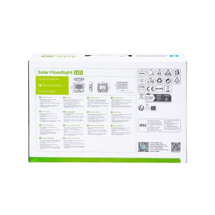 Aigostar - LED Ściemnialny naświetlacz solarny LED/100W/3,4V IP65 + zdalne sterowanie