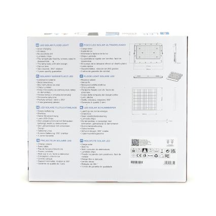 Aigostar - LED Ściemnialny naświetlacz solarny LED/200W/3,2V IP65 + zdalne sterowanie