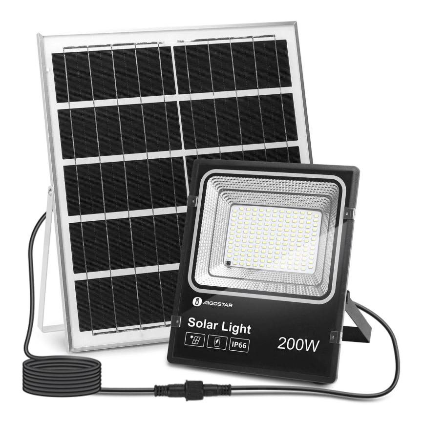 Aigostar - LED Ściemnialny naświetlacz solarny LED/200W/3,2V IP66 15000 mAh + pilot zdalnego sterowania