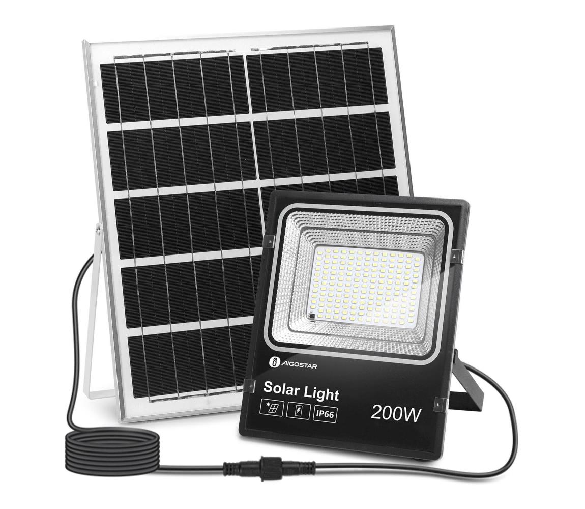 - LED Ściemnialny naświetlacz solarny LED/200W/3,2V IP66 + pilot