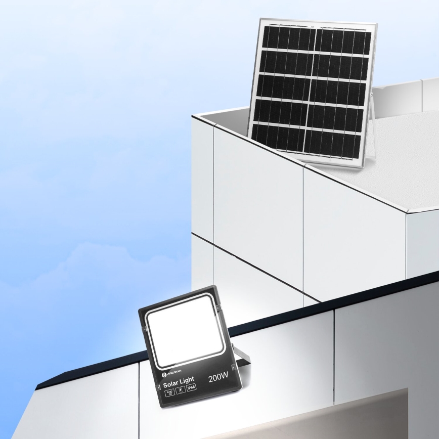 Aigostar - LED Ściemnialny naświetlacz solarny LED/200W/3,2V IP66 15000 mAh + pilot zdalnego sterowania