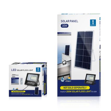 Aigostar - LED Ściemnialny naświetlacz solarny LED/200W/3,2V IP67 + pilot