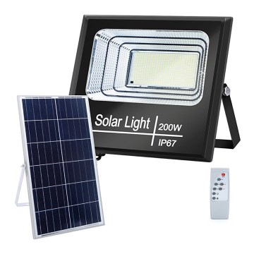 Aigostar - LED Ściemnialny naświetlacz solarny LED/200W/3,2V IP67 + pilot zdalnego sterowania