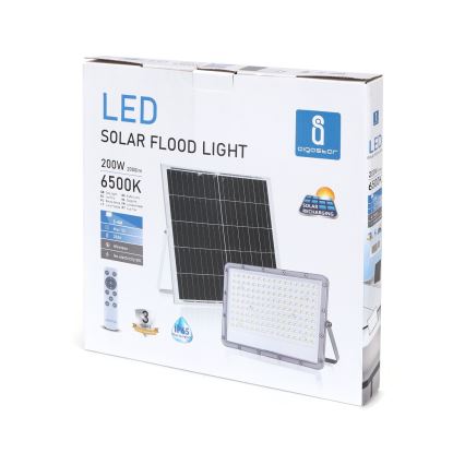 Aigostar - LED Ściemnialny naświetlacz solarny LED/200W/3,4V 20000 mAh IP65 + pilot zdalnego sterowania