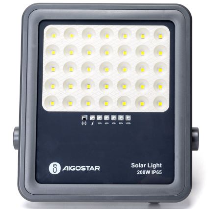 Aigostar - LED Ściemnialny naświetlacz solarny LED/200W/3,4V IP65 + zdalne sterowanie