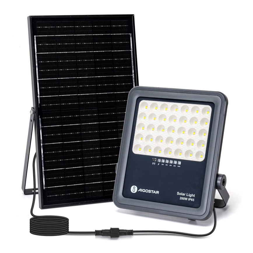 Aigostar - LED Ściemnialny naświetlacz solarny LED/200W/3,4V IP65 + zdalne sterowanie