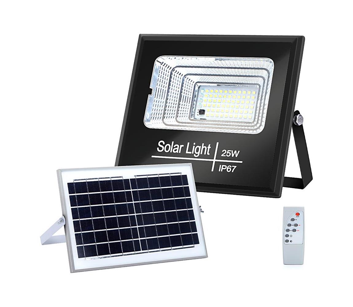 - LED Ściemnialny naświetlacz solarny LED/25W/3,2V IP67 + pilot