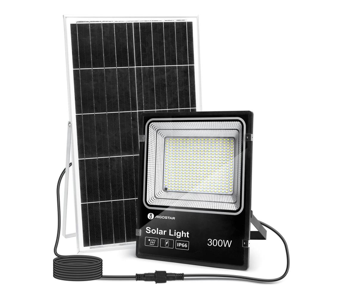 - LED Ściemnialny naświetlacz solarny LED/300W/3,2V IP66 + pilot