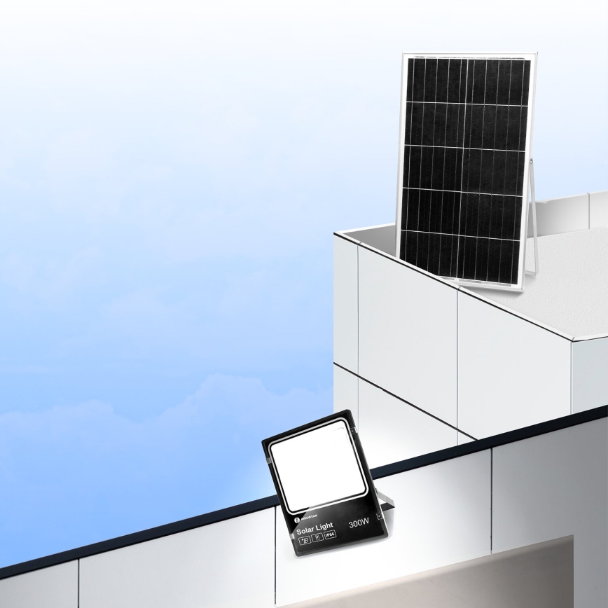 Aigostar - LED Ściemnialny naświetlacz solarny LED/300W/3,2V IP66 25000 mAh + pilot zdalnego sterowania