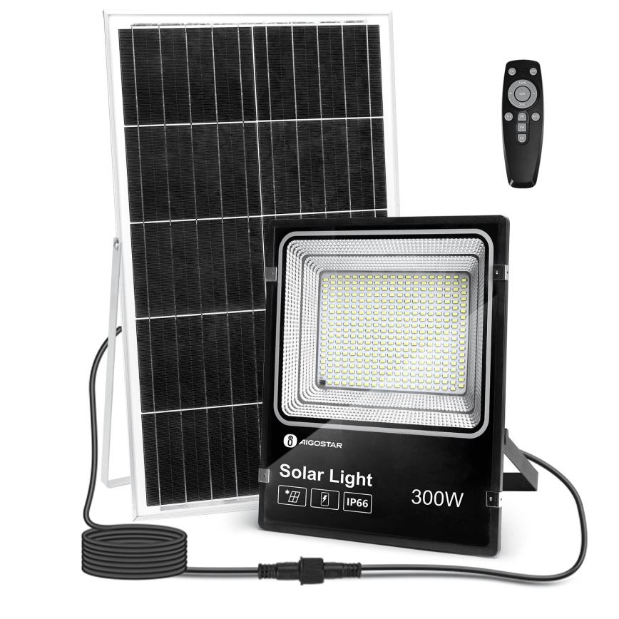 Aigostar - LED Ściemnialny naświetlacz solarny LED/300W/3,2V IP66 25000 mAh + pilot zdalnego sterowania