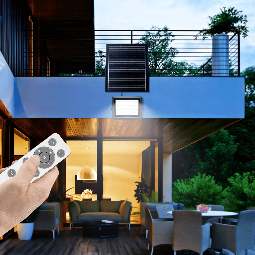 Aigostar - LED Ściemnialny naświetlacz solarny LED/300W/3,4V IP65 + zdalne sterowanie