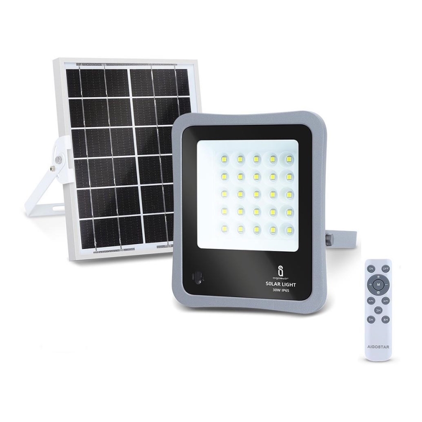Aigostar - LED Ściemnialny naświetlacz solarny LED/30W/3,2V 20000 mAh IP67 + pilot