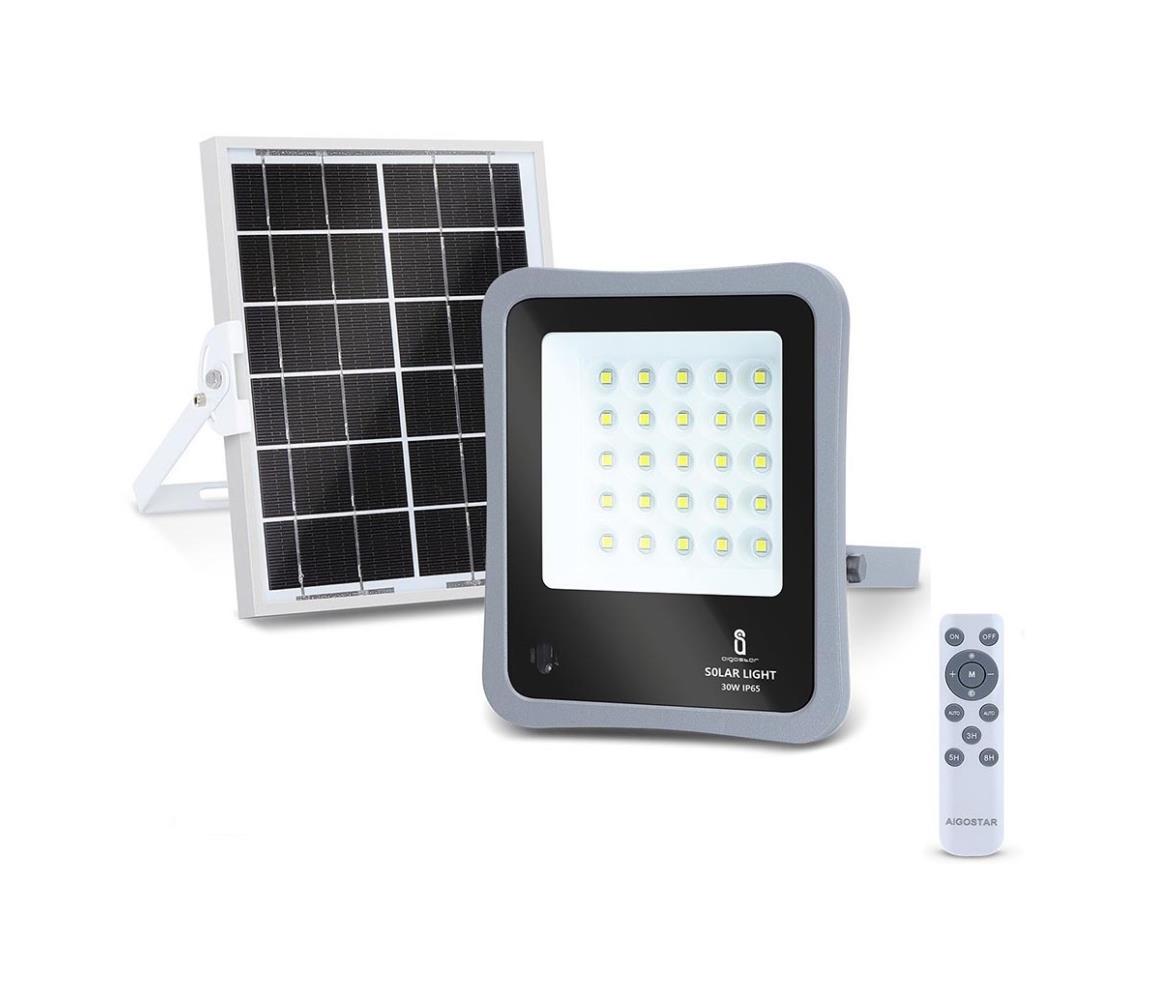 - LED Ściemnialny naświetlacz solarny LED/30W/3,2V IP67 + pilot