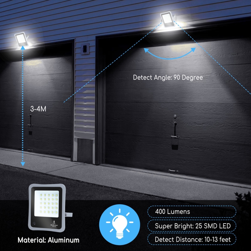 Aigostar - LED Ściemnialny naświetlacz solarny LED/30W/3,2V 20000 mAh IP67 + pilot