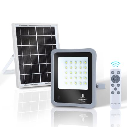 Aigostar - LED Ściemnialny naświetlacz solarny LED/30W/3,2V IP67 + pilot