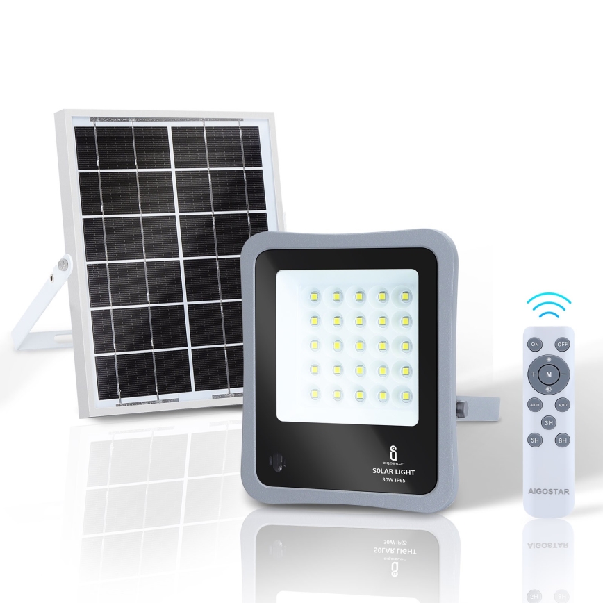 Aigostar - LED Ściemnialny naświetlacz solarny LED/30W/3,2V 20000 mAh IP67 + pilot