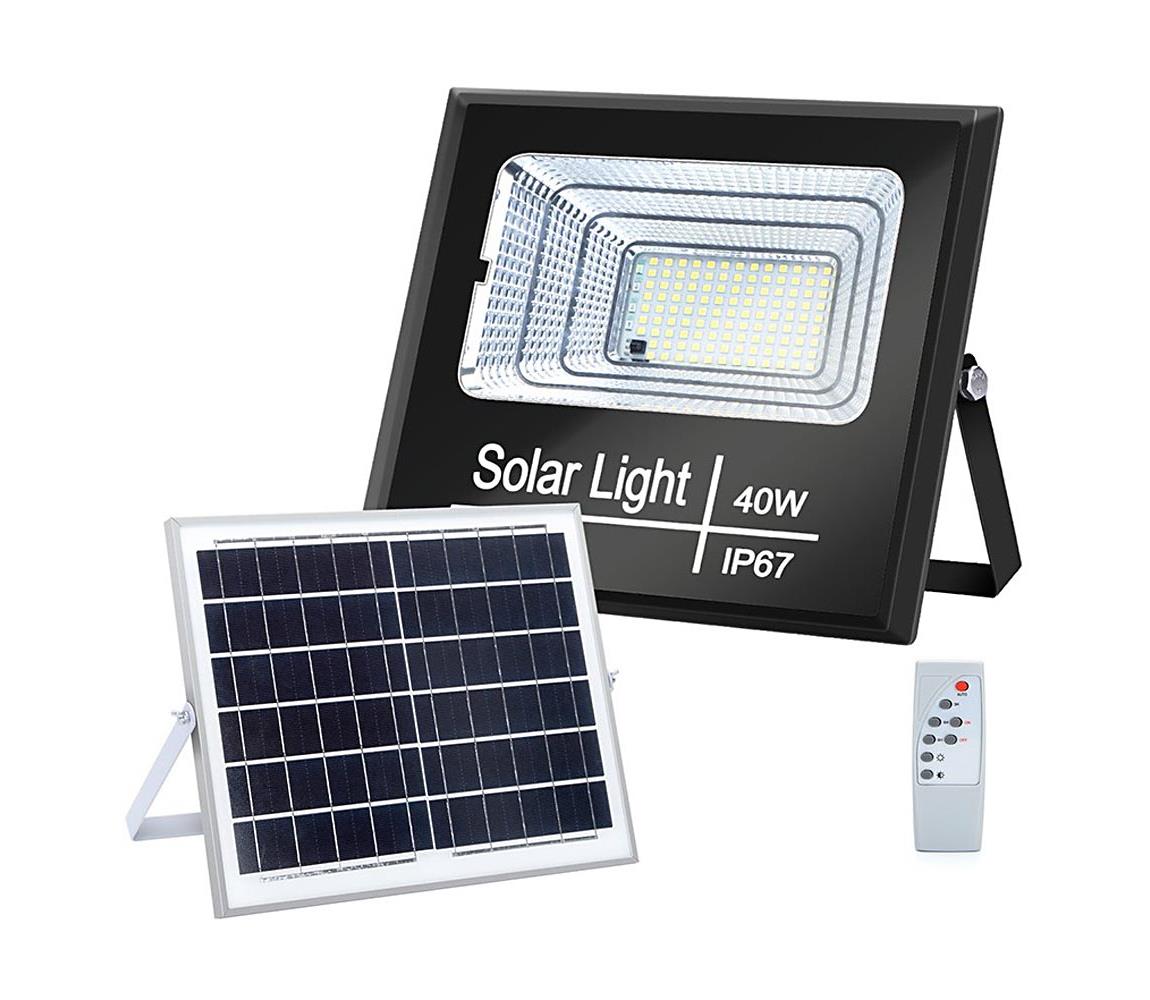 - LED Ściemnialny naświetlacz solarny LED/40W/3,2V IP67 + pilot