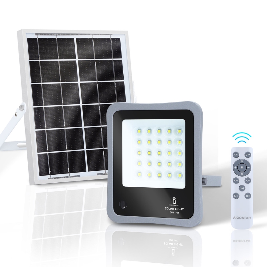 Aigostar - LED Ściemnialny naświetlacz solarny LED/50W/3,2V IP65 6000 mAh + pilot