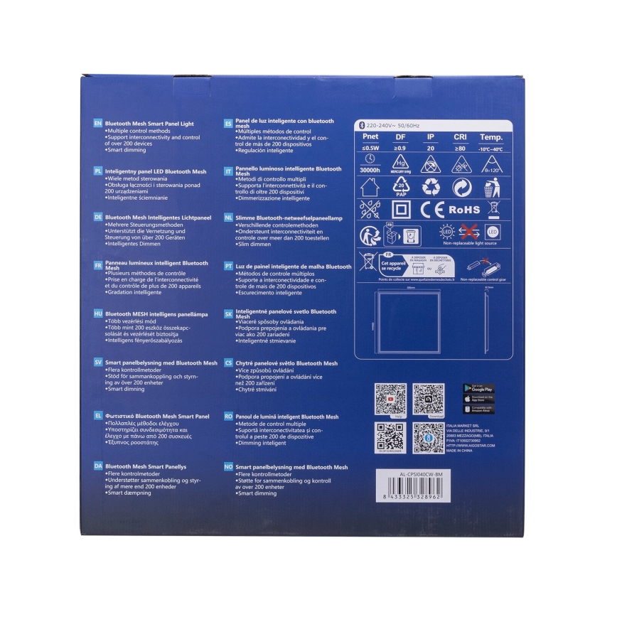 Aigostar - LED Ściemnialny panel wpuszczany MESH LED/36W/230V 2700-6500K 60x60 cm