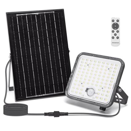 Aigostar - ściemnialny solarny reflektor LED z czujnikiem / 120W / 3,4V 6500K IP66 8000 mAh + zdalne sterowanie