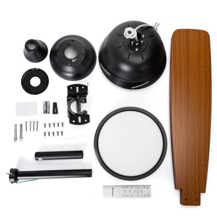 Aigostar - LED Ściemnialny wentylator sufitowy LED/20W/230V 2700-6500K 132cm beżowy + zdalne sterowanie