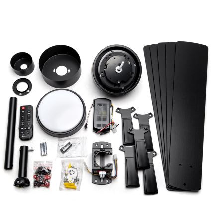 Aigostar - LED Ściemnialny wentylator sufitowy LED/20W/230V 2700-6500K 132cm brązowy + pilot zdalnego sterowania