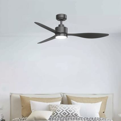 Aigostar - LED Ściemnialny wentylator sufitowy LED/20W/230V 2700-6500K 132cm czarny + zdalne sterowanie