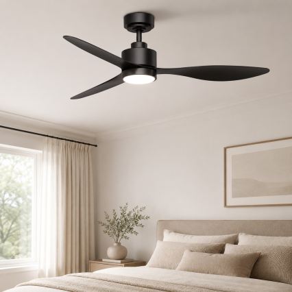 Aigostar - LED Ściemnialny wentylator sufitowy LED/20W/230V 2700-6500K 132cm czarny + zdalne sterowanie
