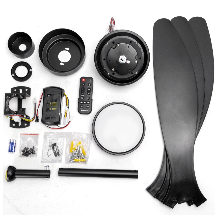 Aigostar - LED Ściemnialny wentylator sufitowy LED/20W/230V 2700-6500K 132cm czarny + zdalne sterowanie