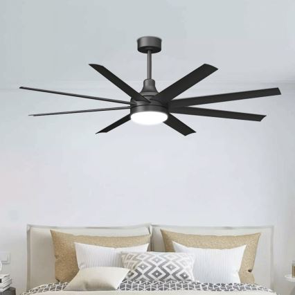 Aigostar - LED Ściemnialny wentylator sufitowy LED/24W/230V 2700-6500K 165cm czarny + zdalne sterowanie