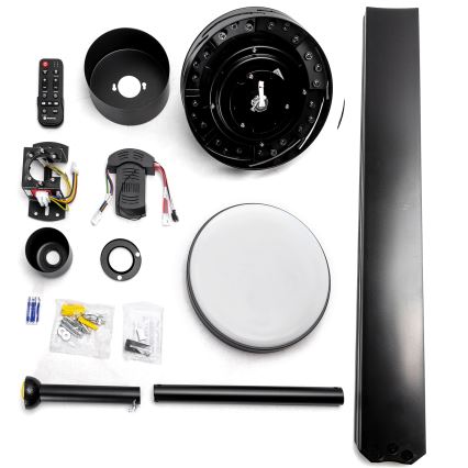 Aigostar - LED Ściemnialny wentylator sufitowy LED/24W/230V 2700-6500K 165cm czarny + zdalne sterowanie