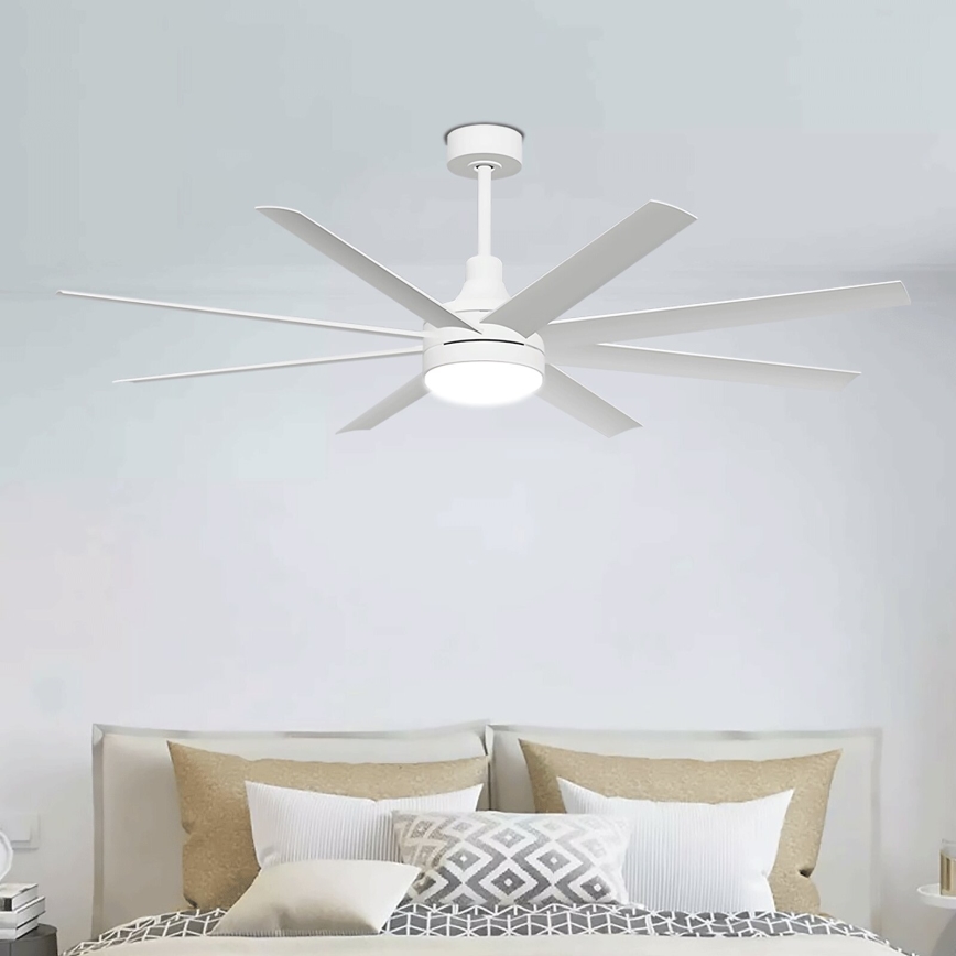 Aigostar - LED Ściemnialny wentylator sufitowy LED/24W/230V 2700-6500K śr. 165 cm + pilot zdalnego sterowania biały