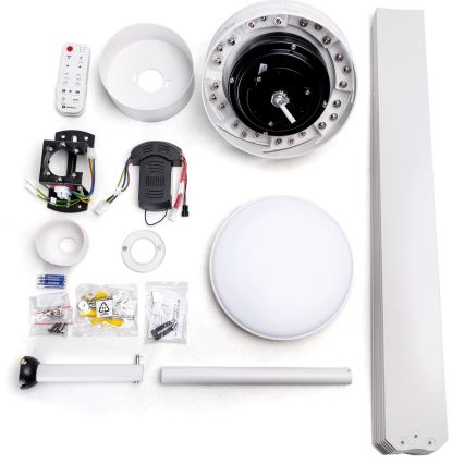 Aigostar - LED Ściemnialny wentylator sufitowy LED/24W/230V 2700-6500K śr. 165 cm + pilot zdalnego sterowania biały