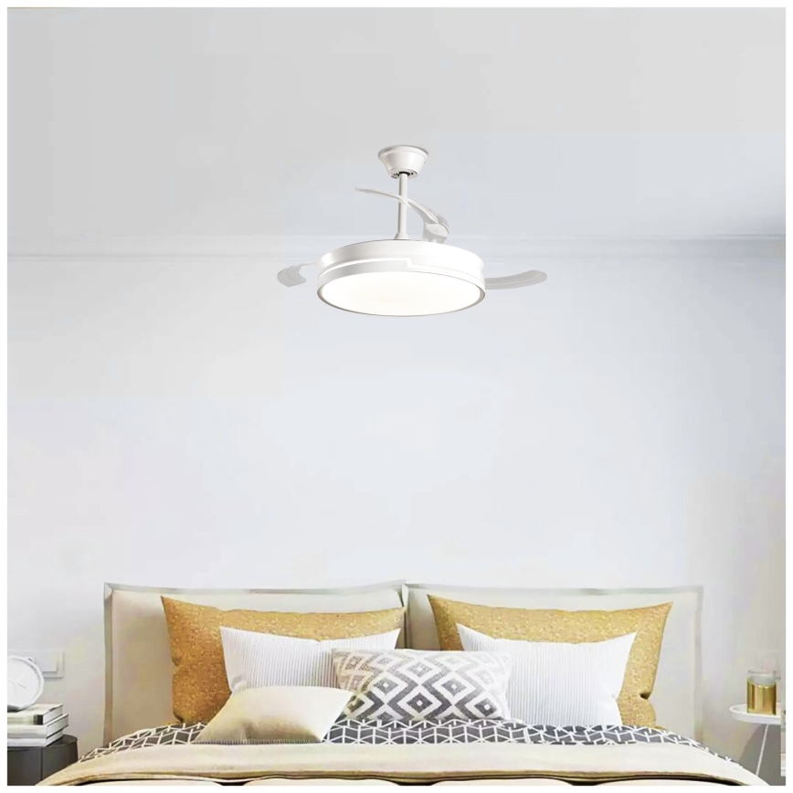 Aigostar - LED Ściemnialny wentylator sufitowy LED/36W/230V 2700-6500K śr. 107 cm + pilot zdalnego sterowania biały