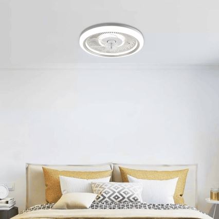 Aigostar - LED Ściemnialny wentylator sufitowy LED/40W/230V 2700/4000/6500K śr. 50 cm + pilot zdalnego sterowania biały