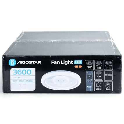 Aigostar - LED Ściemnialny wentylator sufitowy LED/40W/230V 2700/4000/6500K śr. 50 cm + pilot zdalnego sterowania biały