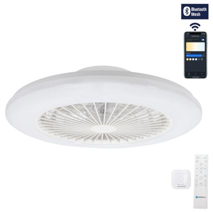 Aigostar - LED Ściemniany plafon z wentylatorem LED/40W/230V 2700-6500K śr. 48,5 cm biały + pilot zdalnego sterowania