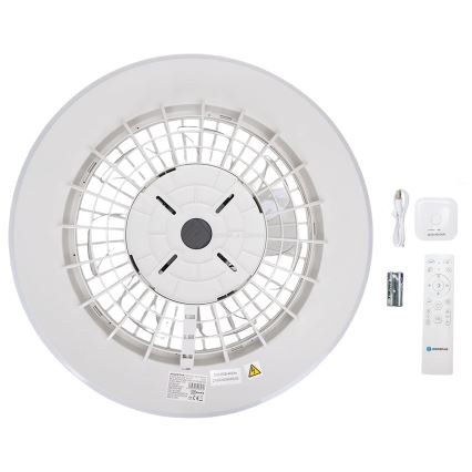 Aigostar - LED Ściemniany plafon z wentylatorem LED/40W/230V 2700-6500K śr. 48,5 cm biały + pilot zdalnego sterowania