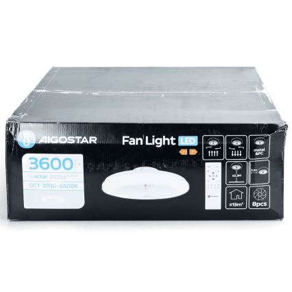 Aigostar - LED Ściemnialny wentylator sufitowy LED/40W/230V 2700-6500K śr. 48 cm + pilot zdalnego sterowania biały