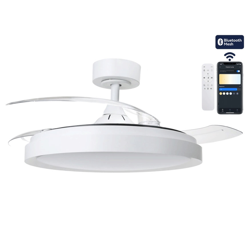 Aigostar - LED Ściemnialny wentylator sufitowy LED/50W/230V 2700-6500K śr. 106cm biały + pilot zdalnego sterowania