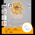 Aigostar - LED ściemnialny zewnętrzny łańcuch świąteczny z czujnikiem ruchu 100xLED/3xAA 12m ciepła biała + pilot