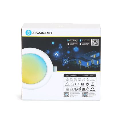 Aigostar - LED Ściemniane wpuszczane oświetlenie LED/9W/230V śr. 14,5 cm Wi-Fi