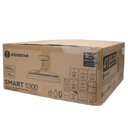 Aigostar - LED Ściemniany plafon z wentylatorem MESH LED/50W/230V 2700-6500K czarny + pilot zdalnego sterowania