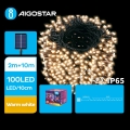 Aigostar - LED Solarmy łańcuch bożonarodzeniowy 100xLED/8 funkcji 12m IP65 ciepła biel