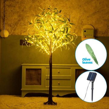 Aigostar - LED Solarna dekoracja 150xLED/3,2m IP65 ciepła biel olive