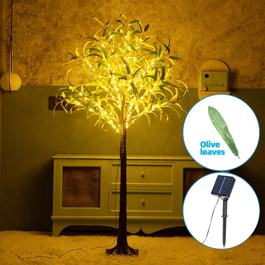 Aigostar - LED Solarna dekoracja 30xLED/2,6m IP65 ciepła biel olive
