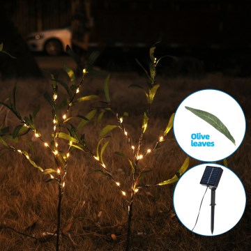 Aigostar - LED Solarna dekoracja 60xLED/3,5m IP65 ciepła biel olive