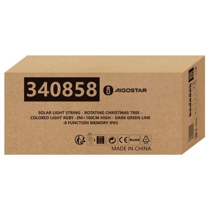 Aigostar - LED solarna dekoracja świąteczna LED/0,59W/3,7V 100 cm IP65 130 mAh wielokolorowa